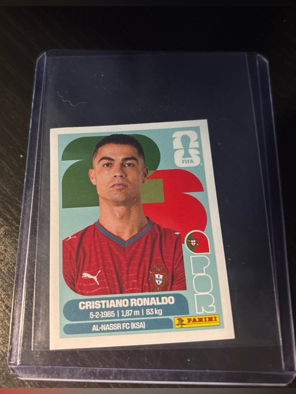 Panini Football Trading Card with Red Jersey and Teal Accents